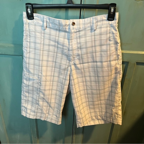 Calvin Klein Men's Plaid Shorts Button Zipper Belt Loops 11" Inseam Size 30 - Picture 1 of 9